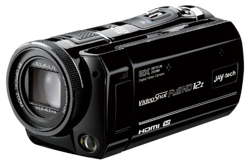 JayTech JAY-tech VideoShot Full-HD Camcorder (5 Megapixel CMOS Sensor, 8-fach optischer Zoom, 120-fach digitaler Zoom, 7,62cm (3 Zoll) Touch LCD D ...