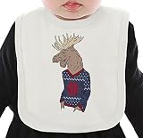 Hipster moose ネクタイを有する有機ビブ Medium