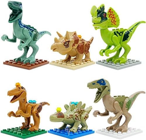 Lego Compatible Jurassic World Dinosaur Toy 6PCS/set Building Blocks Cartoon Movie Jurrassic Park 4 Dinosaur Bricks Toy (Without Original Box)
