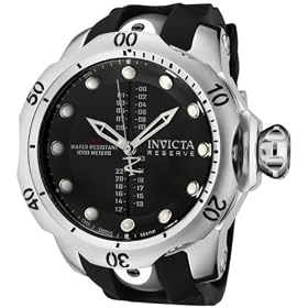 Invicta Mens 0804 Reserve Collection GMT Black Polyurethane W