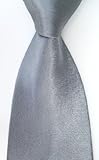 IMAGE OF TopTie™ Mens Necktie 100% Silk Solid Color Silver Gray Ties