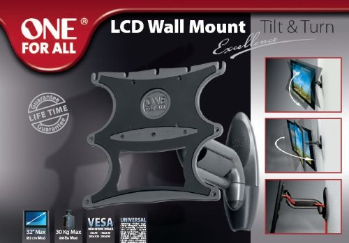 One For All SV 4620 Wandhalterung f&uuml;r 81,3 cm (32 Zoll) LCD-Fernseher, Tilt/Turn, VESA 200x200
