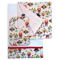 Ice Cream Social Bib, Burp Cloth and Receiving Blanket Set