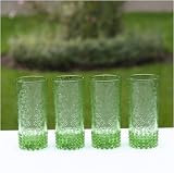 WATERFORD CRYSTAL VINTAGE GARDEN LAUREL TREE COOLERS GREEN - SET(S) OF 4