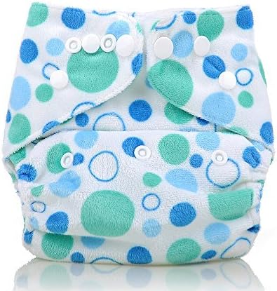 Reusable Washable Microfleece One Size Cloth Diapers, Green&amp;Blue Dots Color: Green&amp;Blue Dots Model: M03 (Newborn, Child, Infant)