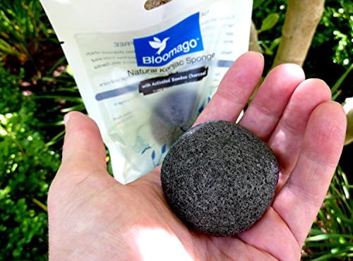 Konjac Sponge - with Activated Charcoal - Natural - Face Cleanser - Great for Oily skin
