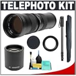 Kenko 420-800mm Telephoto Zoom Lens with 2x Teleconverter (=420-1600mm) + 67-Inch Monopod Kit for Nikon D40, D60, D3000, D3100, D5000, D5100, D7000, D300s, D3 & D3s Digital SLR Cameras