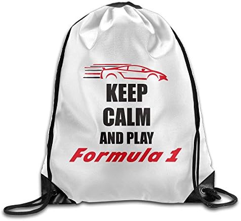 Keep Calm Formula One Extreme Sports Drawstring Backpack Sport Bag