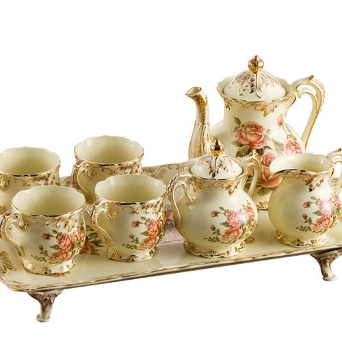 ufengke®8 Piece Creative European England Luxury Hand Painted Red And