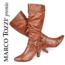 MARCO TOZZI premio Damen Langschaft Stiefel, Echtleder, antishokk Absatz, muscat braun antic