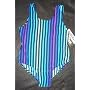 Girls 1 PC U-Back Blue/Green/Purple Stripe