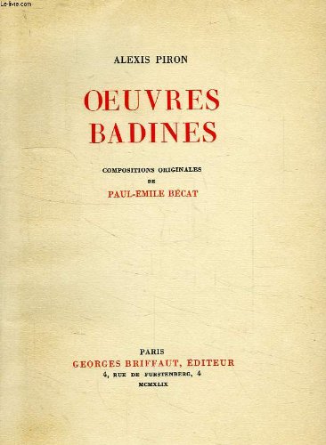 Oeuvres badines -Epigrammes et chansons. Poésies diverses. Contes.
