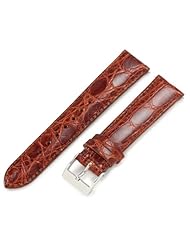 Artisan of Italy CITQR100-0318LR Womens Fashion Quick-Release Padded Crocodile 18mm Tan Watch Strap