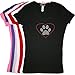 Heart with Paw #1 - Ladies V-Neck Rhinestone Dog Breed Shirt - Tight Fitting - Runs Small