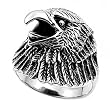 Sterling Silver Ring - Eagle - Face Height: 24mm - Band Width: 4mm - Size: 8-13