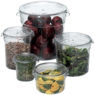 Kitchen: Round Storage Container 1 Quart Clear