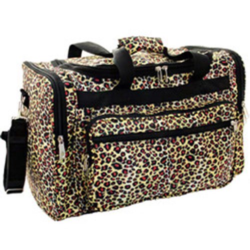 World Traveler 22-inch Leopard Print Duffle Bag, Leopard with Black Trim