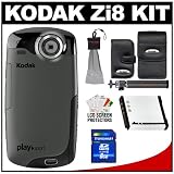 Kodak Playsport Zx3 Pocket 1080p HD Waterproof Video Camera Camcorder (Black) with 8GB Card + Battery + Case + Accessory Kit