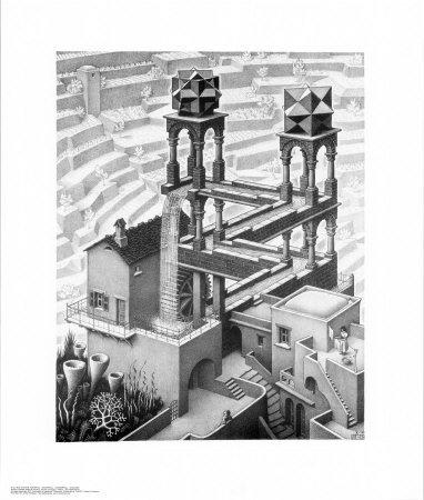 M. C. Escher (Waterfall) Art Poster Print - 22x26 Art Poster Print Art Poster Print by M. C. Escher, 22x26 Architecture Art Poster Print by M. C. Escher, 22x26