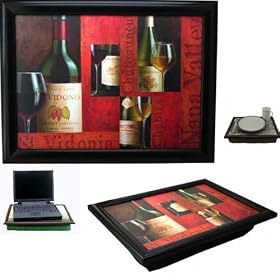 Wine Cellar Lap Desk for Laptop Computer or Meals - Lap Tray with Deluxe Cushion Base - Other Designs Available