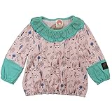 【H28年春物】 SCOLAR(スカラ) 天竺総柄Pt衿付き長袖Tシャツ 90cm/ピンク NO.CH-16SP-SC03