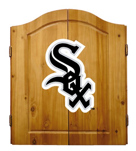 Imperial Chicago White Sox Licensed Solid Pine Cabinet and Bristle Dartboard Set