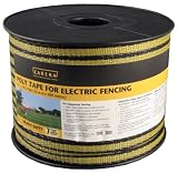 Zareba Electric Fence Heavy-Duty Black And Yellow Poly Tape - 1312 Feet x 1/2 Inch #PTW2