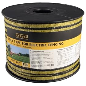 Zareba Electric Fence Heavy-Duty Black And Yellow Poly Tape - 1312 Feet x 1 2 Inch #PTW2 from Electric Fences