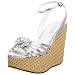 Moschino Jeans Women's Metallics Wedge,Silver,36 EU (US Women's 6 M)