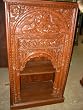 Carved Bookcase Peacock Motif Intricate Carving Furniture