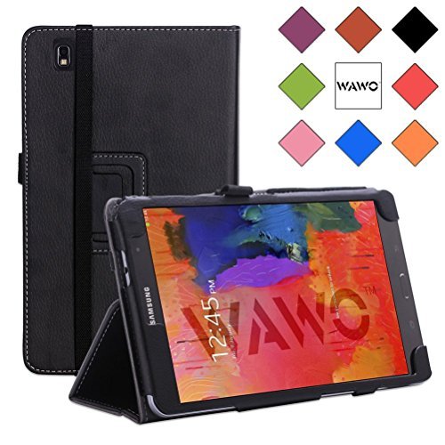 Samsung Galaxy Tab S 8.4 Case - WAWO Premium PU Leather Folio Case for Samsung Galaxy Tab S 8.4 inch Android Tablet(With Smart Cover Auto Wake / Sleep) Black