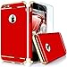 iPhone 6 Plus Case, iPhone 6s Plus Case, Anole Ultra-Thin 3in1 Electroplate Metal Texture Plastic Hard Back Case Cover & Tempered Glass Screen Protector for Apple iPhone 6 Plus 5.5 Inch (Red)