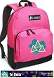 Tri Delta Dolphin Design Backpack Pink Tri Delta for Travel, Daypack CUTE School Bags Best Unique Cute Gifts for Girls, Students Ladies -