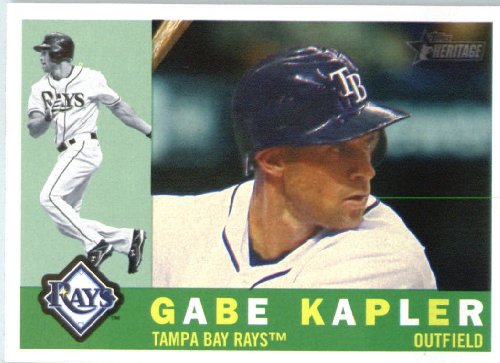 2009 Topps Heritage Baseball Card #574 Gabe Kapler Tampa Bay Rays Mint Condition - Shipped In Protective Screwdown Display Case!