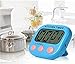 Great Polly 2 Pack Digital Kitchen Timer Cooking Timers Clock with Alarm Magnetic Back and Stand, Minute Second Count Up Countdown, Large LCD Display (Blue)