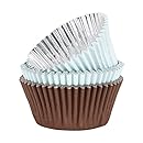 Sweet Creations 36 Count Stay Colorful Baking Cupcake Paper, Brown/Light Blue