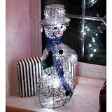 Festive Snowman Window Display Lit with White LED's
