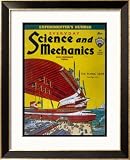 Giant Flying-Boats of the 1930s Framed Art Poster Print by Frank R. Paul, 27x33