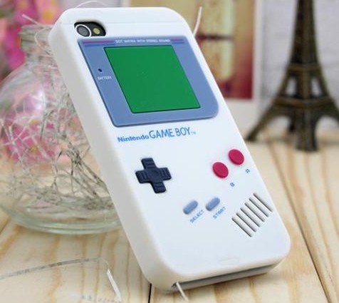 iPhone4 / 4S 用 ソフトシリコンケース GAMEBOY (ホワイト)