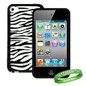 Apple Ipod Touch 8 GB / 32 GB / 64 GB 4TH Generation 4G (Newest Version) Zebra Print Silicone Skin Case cover + Vangoddy Live*Laugh*Love wrist band!!!