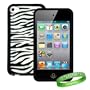 Apple Ipod Touch 8 GB / 32 GB / 64 GB 4TH Generation 4G (Newest Version) Zebra Zoo Print Silicone Skin Case cover + Vangoddy ?, Live*Laugh*Love wrist band!!!