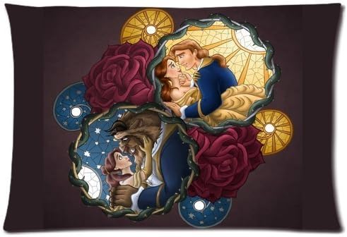 Beauty and the Beast 20X30 Two Sides Custom Cotton &amp; Polyester Pillow Case Cover Cushion Cover Model: CHH-0269 (Build-to-Order)