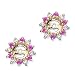 14K Yellow Gold 1/4 ct. Diamond with Alternating 3/8 ct. Pink Sapphire Earring Jackets