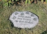 Evergreen 84576 Garden Stone, Dogs Leave Paw Prints on Our Hearts, 11.5-Inches x 7-Inches