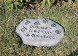 Evergreen 84576 Garden Stone, Dogs Leave Paw Prints on Our Hearts, 11.5-Inches x 7-Inches