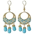 Beaded Chandelier Earrings - Turquoise