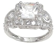 Cubic Zirconia CZ Vintage Style Engagement Ring Size 5 6 7 8 9