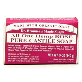Savon Dr Bronner � la Rose (pain de 140 gr)