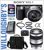 Sony Alpha NEX-5 Two Lens Bundle Deluxe Kit Includes Sony Alpha NEX-5A/B Bl ....