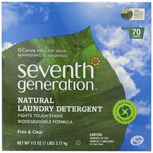 Seventh Generation Powder Laundry Concentrated, Free and Clear, 112-Ounce (Packaging May Vary)
